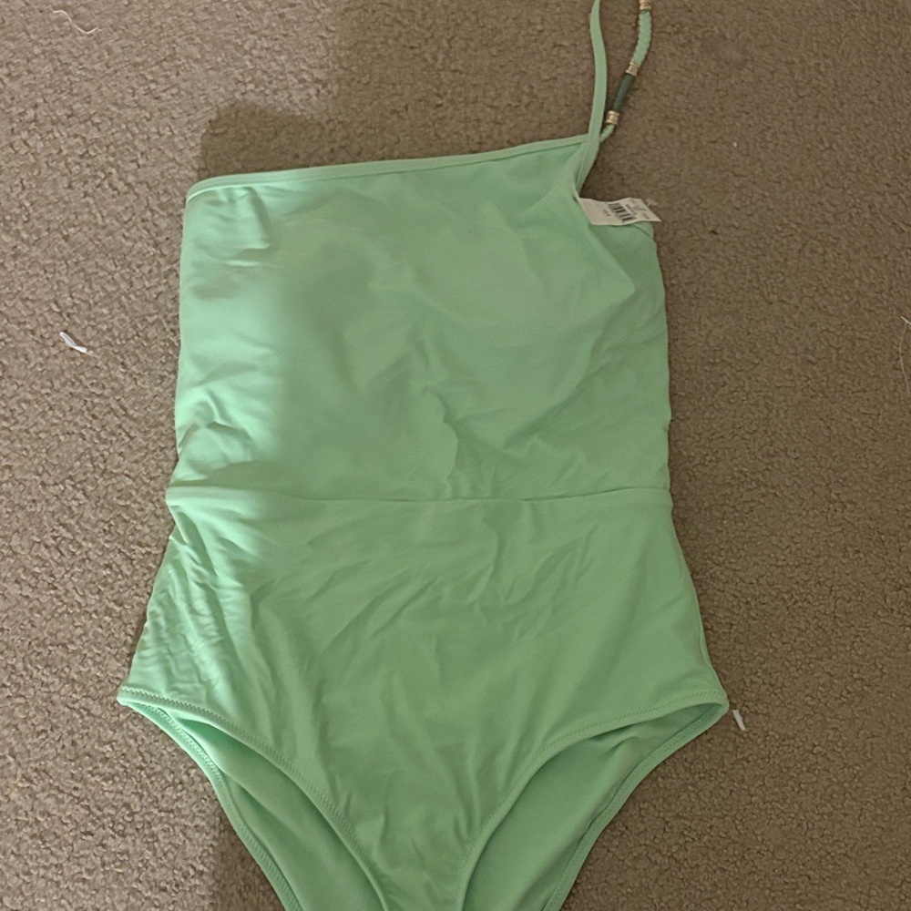 Aerie Light Green One Shoulder Swimsuit